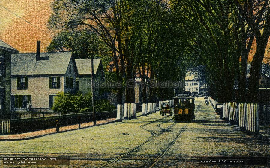 Postcard: Granite Street from Bridge, West Manchester, New Hampshire